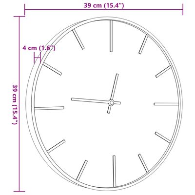 vidaXL Wandklok Ø39 cm ijzer en bewerkt hout bruin