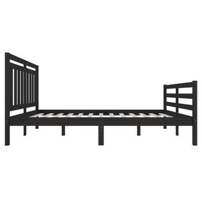 vidaXL Bedframe massief hout zwart 120x200 cm