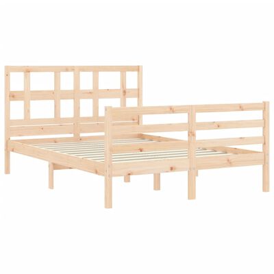 vidaXL Bedframe met hoofdbord massief hout 120x200 cm