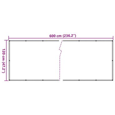 vidaXL Balkonscherm 600x120 cm PVC grijs