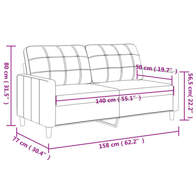 vidaXL B-stock Tweezitsbank 140 cm stof lichtgrijs