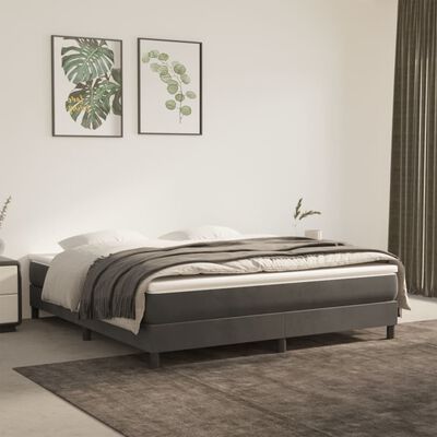 vidaXL Bedframe fluweel donkergrijs 180x200 cm