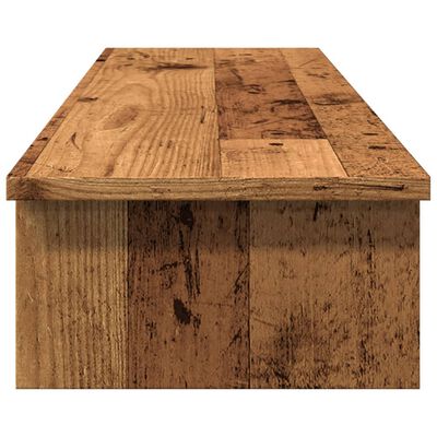 vidaXL Monitorstandaard 100x27x15 cm bewerkt hout oud houtkleurig