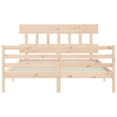 vidaXL Bedframe met hoofdbord massief hout 160x200 cm