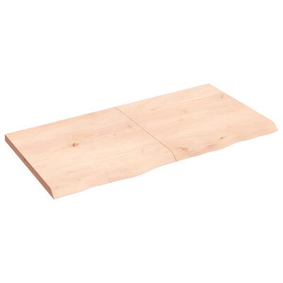 vidaXL Tafelblad 120x60x(2-4) cm onbehandeld massief eikenhout