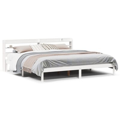 vidaXL Bedframe zonder matras massief grenenhout wit 180x200 cm