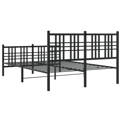 vidaXL Bedframe met hoofd- en voeteneinde metaal zwart 140x190 cm