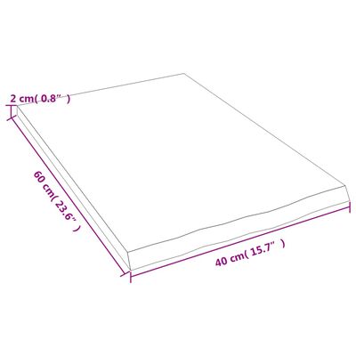 vidaXL Wandschap 40x60x2 cm behandeld massief eikenhout lichtbruin