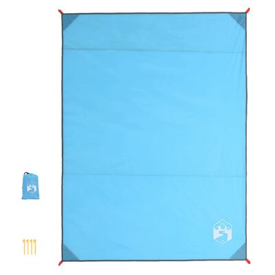 vidaXL Picknickkleed met haringen 205x155 cm blauw