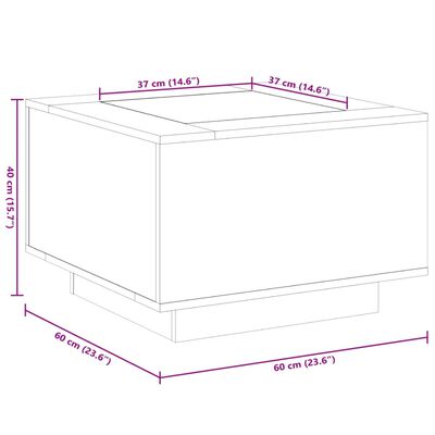 vidaXL Salontafel met LED 60x60x40 cm bewerkt hout zwart