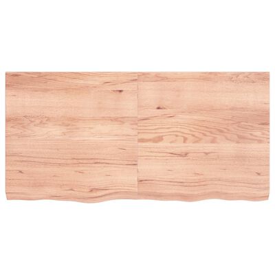 vidaXL Wastafelblad 120x60x(2-6) cm behandeld massief hout lichtbruin