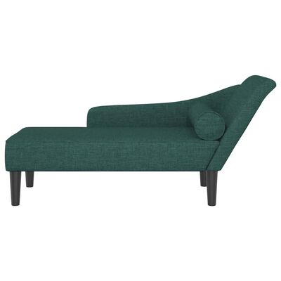 vidaXL Chaise longue met kussens stof donkergroen