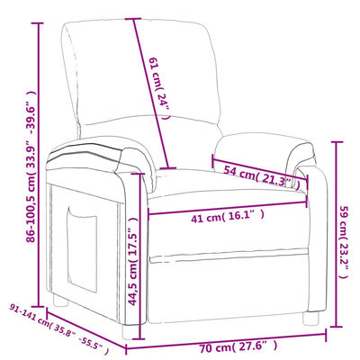 vidaXL Fauteuil verstelbaar stof donkergrijs