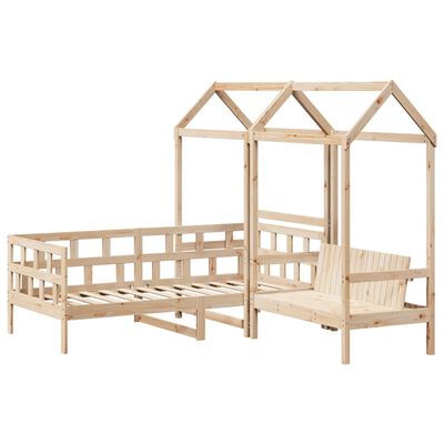 vidaXL Kinderbedset met huisje massief grenenhout 90x200 cm