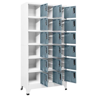 vidaXL Lockerkast 90x40x180 cm staal lichtgrijs en donkergrijs