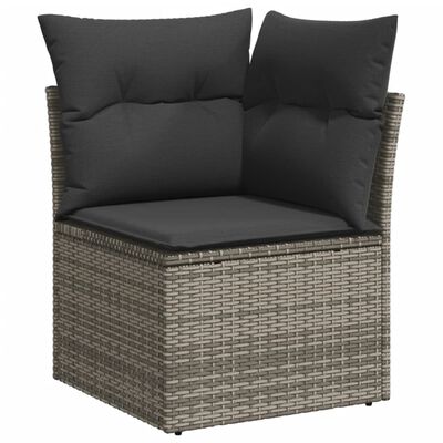 vidaXL 12-delige Loungeset met kussens poly rattan grijs