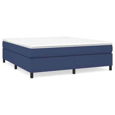 vidaXL Boxspring met matras stof blauw 180x200 cm