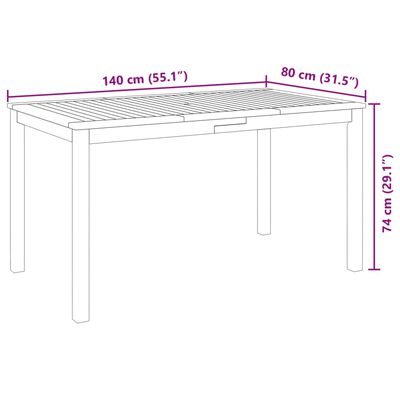 vidaXL 5-delige Eethoek massief acaciahout