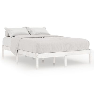 vidaXL Bedframe massief hout wit 150x200 cm