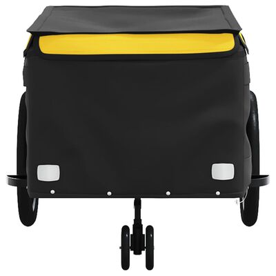 vidaXL Fietstrailer 45 kg ijzer zwart en geel