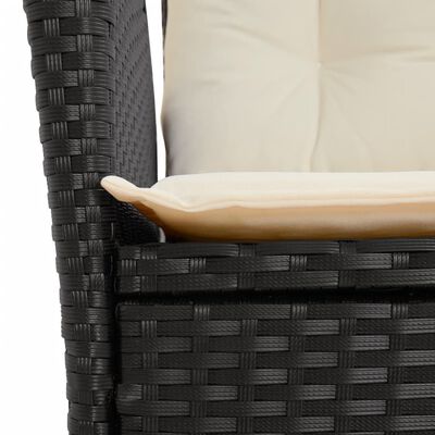 vidaXL 7-delige Tuinset met kussens poly rattan zwart