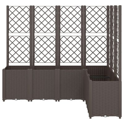 vidaXL Plantenbak met latwerk 160x120x140 cm polypropeen bruin