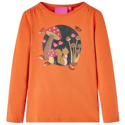 Kindershirt met lange mouwen 104 oranjebruin