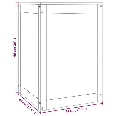 vidaXL Wasmand 44x44x66 cm massief grenenhout