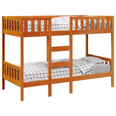 vidaXL Stapelbed massief grenenhout wasbruin 90x190 cm