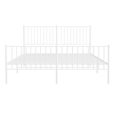 vidaXL Bedframe met hoofd- en voeteneinde metaal wit 150x200 cm