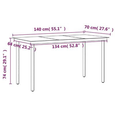 vidaXL 5-delige Tuinset met kussens zwart