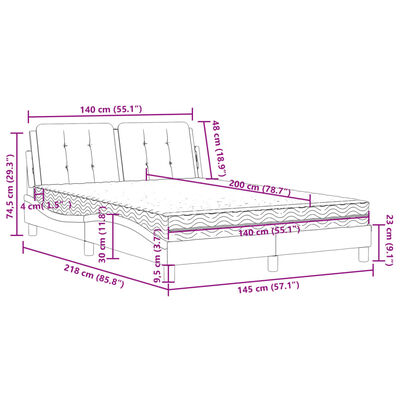 vidaXL Bed met matras kunstleer bruin 140x200 cm