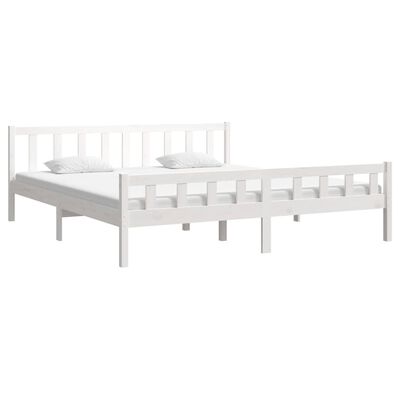 vidaXL Bedframe massief hout wit 180x200 cm