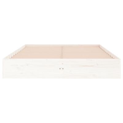 vidaXL Bedframe massief hout wit 140x190 cm