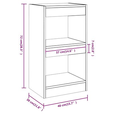 vidaXL Boekenkast/kamerscherm 40x30x72 cm gerookt eikenkleurig