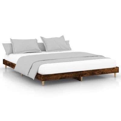 vidaXL Bedframe bewerkt hout gerookt eikenkleurig 160x200 cm