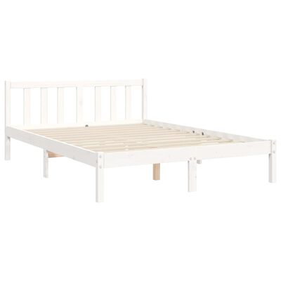 vidaXL Bedframe zonder matras massief grenenhout wit 140x200 cm