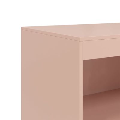 vidaXL Dressoir 67x39x107 cm staal roze