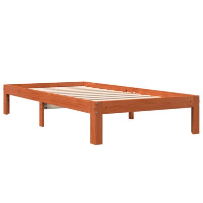 vidaXL Bedframe zonder matras massief grenenhout wasbruin 100x200 cm