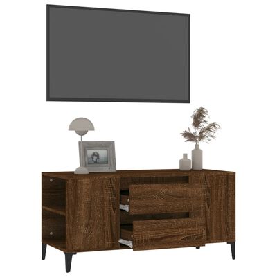 vidaXL Tv-meubel 102x44,5x50 cm bewerkt hout bruin eikenkleur