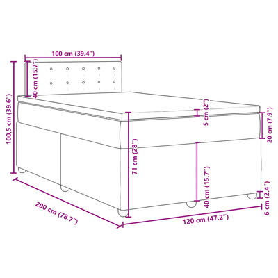 vidaXL Boxspring met matras stof taupe 120x200 cm