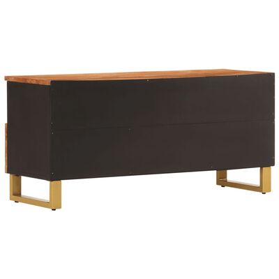 vidaXL Tv-meubel 100x33,5x46 cm massief mangohout bruin en zwart