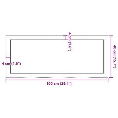 vidaXL Tafelblad 100x40x(2-6)cm behandeld massief eikenhout lichtbruin