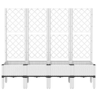 vidaXL Plantenbak met latwerk 160x40x142 cm polypropeen wit