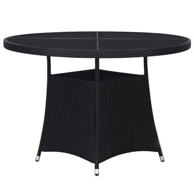 vidaXL Tuintafel Ø110x74 cm poly rattan zwart