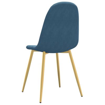 vidaXL Eetkamerstoelen 2 st fluweel blauw