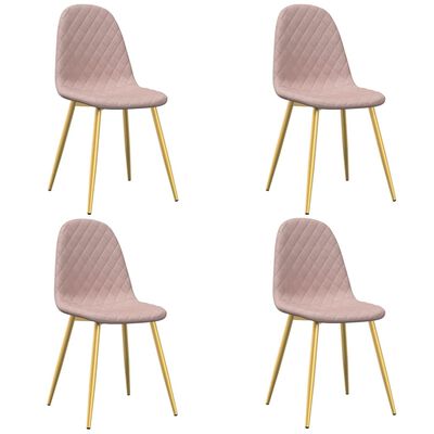 vidaXL Eetkamerstoelen 4 st fluweel roze