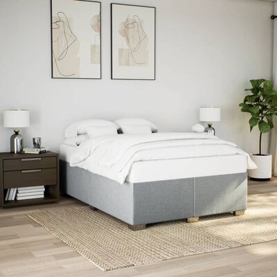 vidaXL Bedframe zonder matras stof lichtgrijs 140x200 cm