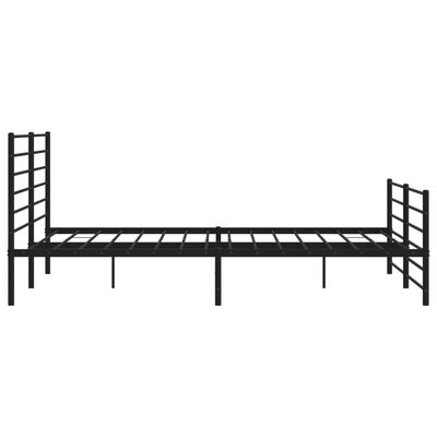 vidaXL Bedframe met hoofd- en voeteneinde metaal zwart 200x200 cm