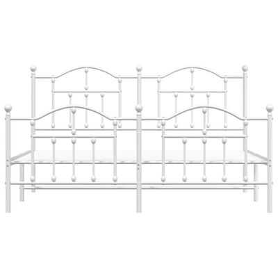 vidaXL Bedframe met hoofd- en voeteneinde metaal wit 183x213 cm